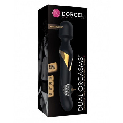 Вібромасажер 2-в-1 Dorcel Dual Orgasms Gold класичний масажер і вібратор з перловим масажем Вібромасажер 2-в-1 Dorcel Dual Orgasms Gold класичний масажер і вібратор з перловим масажем