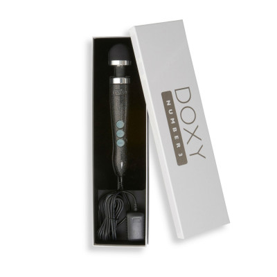 Вібромасажер DOXY Number 3 Disco Black, дуже потужний, живлення 220В, металевий корпус Вібромасажер DOXY Number 3 Disco Black, дуже потужний, живлення 220В, металевий корпус