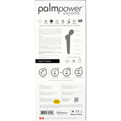 Потужний вібромасажер PalmPower EXTREME - Black водонепроникний, з плавним регулюванням Потужний вібромасажер PalmPower EXTREME - Black водонепроникний, з плавним регулюванням