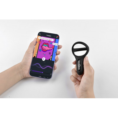 Подвійне ерекційне кільце Fun Town Rise Black, керування зі смартфона Подвійне ерекційне кільце Fun Town Rise Black, керування зі смартфона