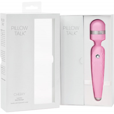 Розкішний вібромасажер PILLOW TALK - Cheeky Pink з кристалом Swarovsky, плавне підвищення потужності Розкішний вібромасажер PILLOW TALK - Cheeky Pink з кристалом Swarovsky, плавне підвищення потужності