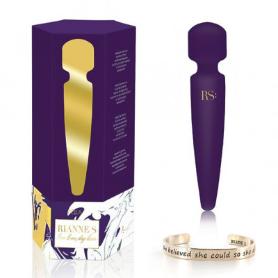 Вибромассажер Rianne S: Bella Mini Wand Purple, 10 режимов работы, медицинский силикон Вибромассажер Rianne S: Bella Mini Wand Purple, 10 режимов работы, медицинский силикон