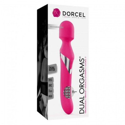 Вібромасажер 2-в-1 Dorcel Dual Orgasms Magent класичний масажер і вібратор з перловим масажем Вібромасажер 2-в-1 Dorcel Dual Orgasms Magent класичний масажер і вібратор з перловим масажем