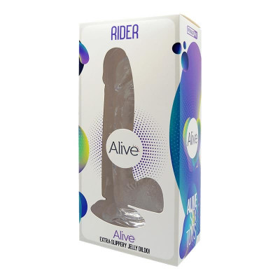 Прозорий фалоімітатор Alive Jelly Dildo Rider, ТПЕ, присоска, діаметр 4 см, довжина 20 см Прозорий фалоімітатор Alive Jelly Dildo Rider, ТПЕ, присоска, діаметр 4 см, довжина 20 см