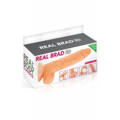 Фалоімітатор із рухомою крайньою плоттю Real Body — Real Brad, діаметр 4,5 см, TPE Фалоімітатор із рухомою крайньою плоттю Real Body — Real Brad, діаметр 4,5 см, TPE