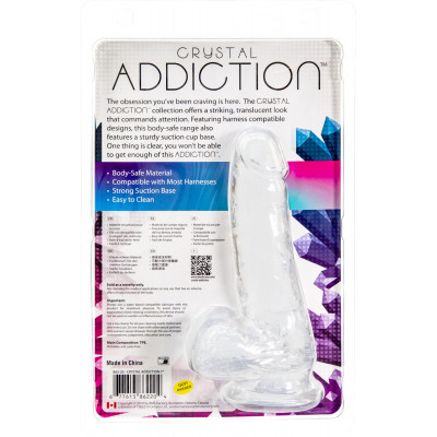 Фалоімітатор ADDICTION - Crystal Clear Dildo with Balls - 7"