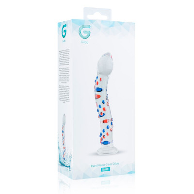 Скляний ділдо з вигинами і малюнком Gildo Glass Dildo No. 3 Скляний ділдо з вигинами і малюнком Gildo Glass Dildo No. 3