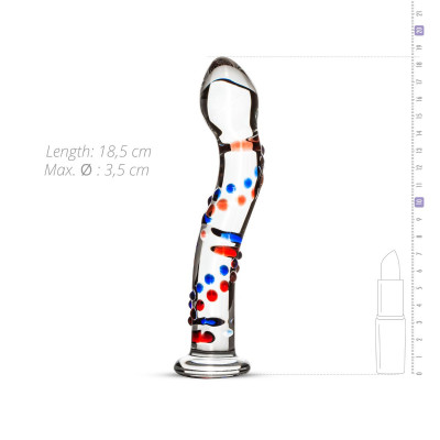 Скляний ділдо з вигинами і малюнком Gildo Glass Dildo No. 3 Скляний ділдо з вигинами і малюнком Gildo Glass Dildo No. 3