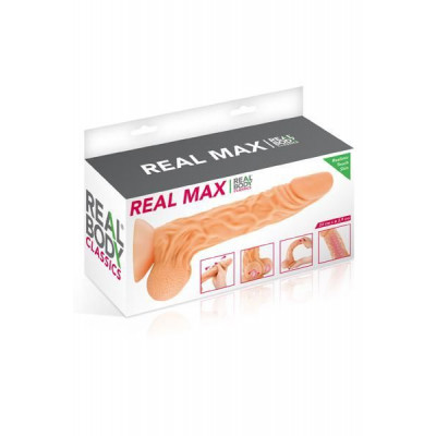 Фалоімітатор із рухомою крайньою плоттю Real Body — Real Max, діаметр 4,3 см, TPE Фалоімітатор із рухомою крайньою плоттю Real Body — Real Max, діаметр 4,3 см, TPE