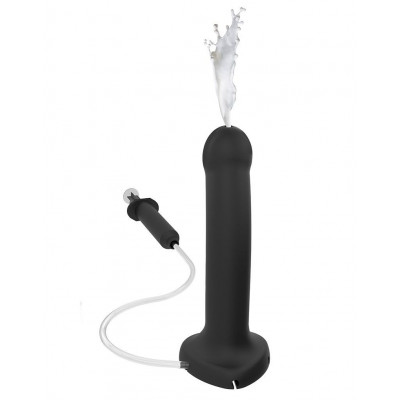 Кончающий фаллоимитатор Strap-On-Me Dildo Cum Black, диаметр 3,6см, силикон, насадка для страпона Кончающий фаллоимитатор Strap-On-Me Dildo Cum Black, диаметр 3,6см, силикон, насадка для страпона