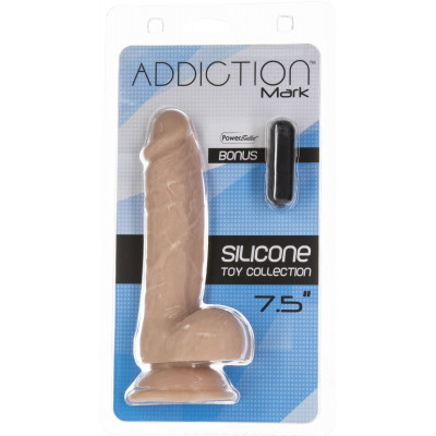 Фалоімітатор ADDICTION - Mark 7.5" Dildo With Balls, Beige