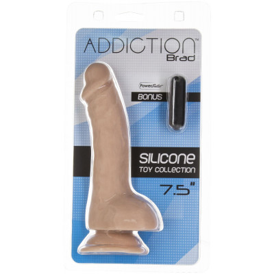 Фалоімітатор ADDICTION - BRAD 7.5" Dildo With Balls, Beige