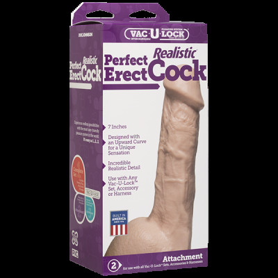 Фалоімітатор Doc Johnson - 7 Inch Perfect Erect Cock, діаметр 3,8см, велика голівка, Vac-U-Lock Фалоімітатор Doc Johnson - 7 Inch Perfect Erect Cock, діаметр 3,8см, велика голівка, Vac-U-Lock