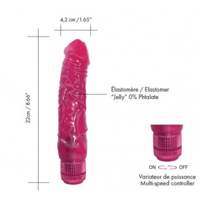 Фалоімітатор вібратор Dorcel Jelly Boy, діаметр 4,2см ТПЕ, плавне регулювання потужності вібрації Фалоімітатор вібратор Dorcel Jelly Boy, діаметр 4,2см ТПЕ, плавне регулювання потужності вібрації