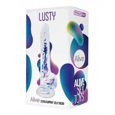 Прозорий фалоімітатор Alive Jelly Dildo Lusty, ТПЕ, присоска, діаметр 3,2см, довжина 18см Прозорий фалоімітатор Alive Jelly Dildo Lusty, ТПЕ, присоска, діаметр 3,2см, довжина 18см