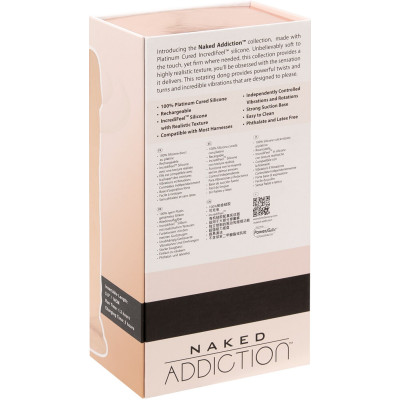 Фаллоимитатор ADDICTION - Naked - 8" Rotating & Vibrating Dildo with Remote – Vanilla