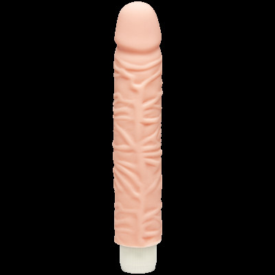 Фалоімітатор Doc Johnson The D: Shakin D 9 Inch Vibro ULTRASKYN, діаметр 3,8 см, плавне регулювання