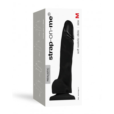 Реалистичный фаллоимитатор Strap-On-Me SOFT REALISTIC DILDO Black - Size M Реалистичный фаллоимитатор Strap-On-Me SOFT REALISTIC DILDO Black - Size M