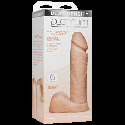 Фалоімітатор Doc Johnson Platinum TRUSKYN - The Tru Ride 6 Inch, діаметр 4,3 см, двошаровий силікон Фалоімітатор Doc Johnson Platinum TRUSKYN - The Tru Ride 6 Inch, діаметр 4,3 см, двошаровий силікон
