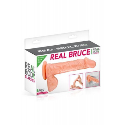 Фалоімітатор Real Body — Real Bruce Flesh, TPE, діаметр 4,2 см