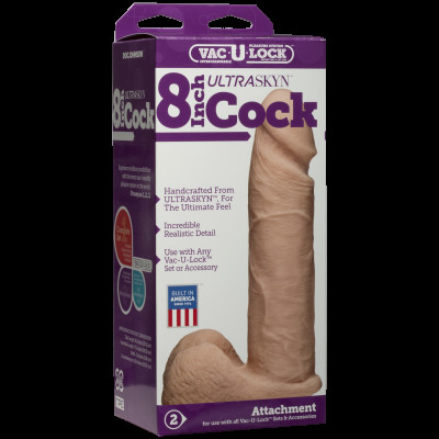 Фалоімітатор Doc Johnson Vac-U-Lock - 8 Inch ULTRASKYN Cock White, діаметр 5,1 см Фалоімітатор Doc Johnson Vac-U-Lock - 8 Inch ULTRASKYN Cock White, діаметр 5,1 см