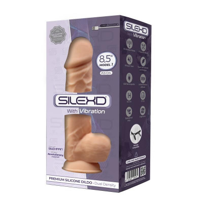Фалоімітатор з вібрацією SilexD Norman Vibro Flesh (MODEL 1 size 8,5in), двошаровий, діаметр 5 см Фалоімітатор з вібрацією SilexD Norman Vibro Flesh (MODEL 1 size 8,5in), двошаровий, діаметр 5 см