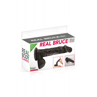 Фалоімітатор на присосці Real Body — Real Bruce Black, TPE, діаметр 4,2 см Фалоімітатор на присосці Real Body — Real Bruce Black, TPE, діаметр 4,2 см