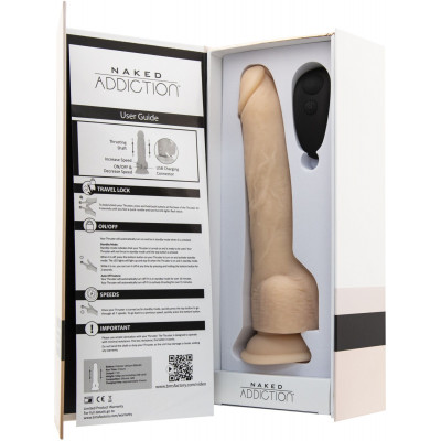 Фалоімітатор ADDICTION - Naked - 9" Thrusting Dildo with Remote - Vanilla