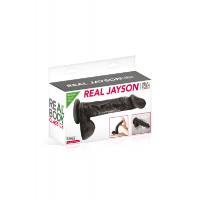 Фалоімітатор на присосці Real Body — Real Jayson Black, TPE, діаметр 4 см Фалоімітатор на присосці Real Body — Real Jayson Black, TPE, діаметр 4 см