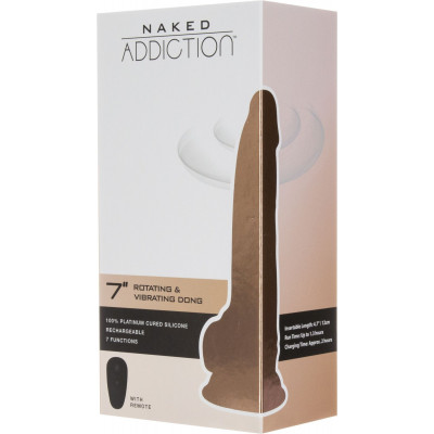 Фалоімітатор ADDICTION - Naked - 7" Rotating & Vibrating Dildo with Remote - Vanilla