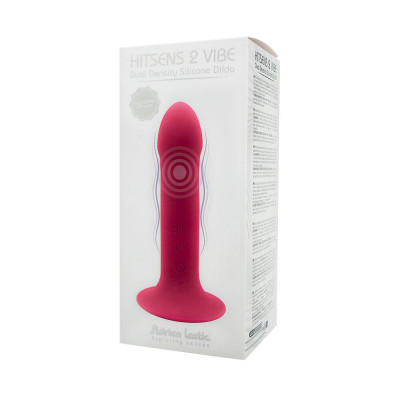 Двошаровий ділдо з вібрацією Adrien Lastic Hitsens 2 Pink, відмінно для страпона, макс діаметр 4 см, Двошаровий ділдо з вібрацією Adrien Lastic Hitsens 2 Pink, відмінно для страпона, макс діаметр 4 см,