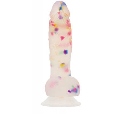 Фалоімітатор з конфетті ADDICTION - PARTY MARTY - 7.5 "- FROST &CONFETTI, 19 см, силікон, вібропуля Фалоімітатор з конфетті ADDICTION - PARTY MARTY - 7.5 "- FROST &CONFETTI, 19 см, силікон, вібропуля