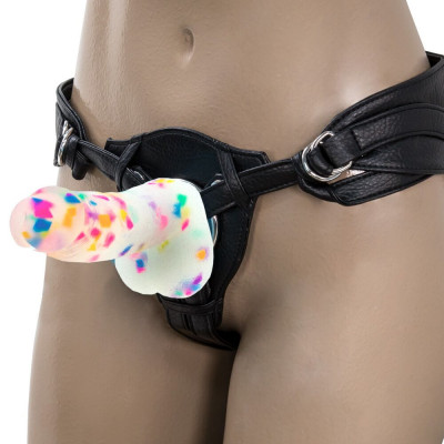 Фалоімітатор з конфетті ADDICTION - PARTY MARTY - 7.5 "- FROST &CONFETTI, 19 см, силікон, вібропуля Фалоімітатор з конфетті ADDICTION - PARTY MARTY - 7.5 "- FROST &CONFETTI, 19 см, силікон, вібропуля