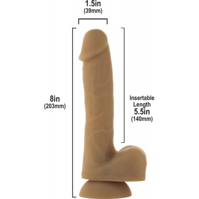 Фалоімітатор ADDICTI+RC:RCON - ANDREW - 8" Bendable Silicone Dong - Caramel