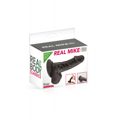 Фалоімітатор із присоскою Real Body — Real Mike Black, TPE, діаметр 3,8 см Фалоімітатор із присоскою Real Body — Real Mike Black, TPE, діаметр 3,8 см