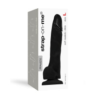 Реалистичный фаллоимитатор Strap-On-Me SOFT REALISTIC DILDO Black - Size L