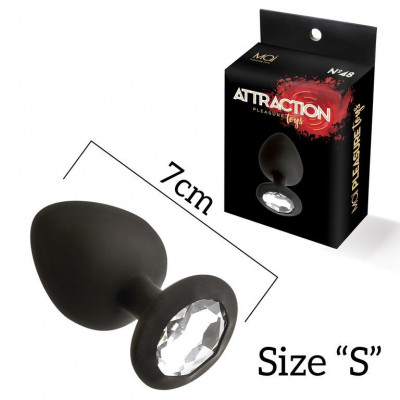 Анальная пробка с кристаллом MAI Attraction Toys №47 Black (мятая упаковка) Анальная пробка с кристаллом MAI Attraction Toys №47 Black (мятая упаковка)