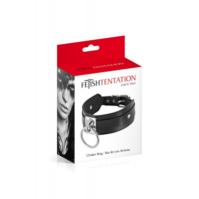 Ошейник c кольцом Fetish Tentation Choker Ring (мятая упаковка) Ошейник c кольцом Fetish Tentation Choker Ring (мятая упаковка)