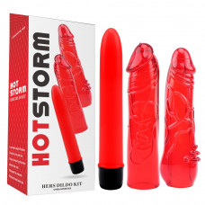 Набор вибратор + 2 насадки Chisa Hotstorm Hers Dildo Kit