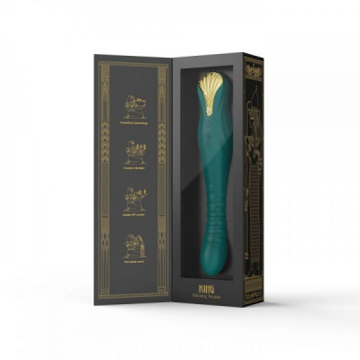 Вибромассажер с фрикциями и управлением со смартфона ZALO KING, Turquoise Green Вибромассажер с фрикциями и управлением со смартфона ZALO KING, Turquoise Green