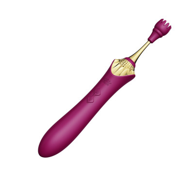 Вибратор двухсторонний универсальный Zalo Bess с насадками Purple Вибратор двухсторонний универсальный Zalo Bess с насадками Purple