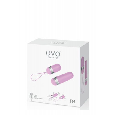 Виброяйцо OVO R4 REMOTE, ROSE/CHROME