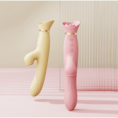 Вибратор с ротацией и вакуумной стимуляцией ZALO ROSE RABBIT PINK Вибратор с ротацией и вакуумной стимуляцией ZALO ROSE RABBIT PINK