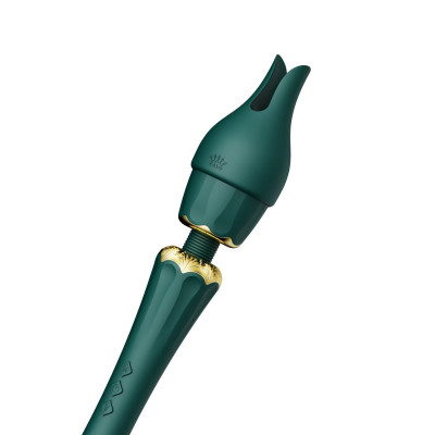 Вибратор микрофон с насадками Zalo Kyro Wand Turquoise Green Вибратор микрофон с насадками Zalo Kyro Wand Turquoise Green