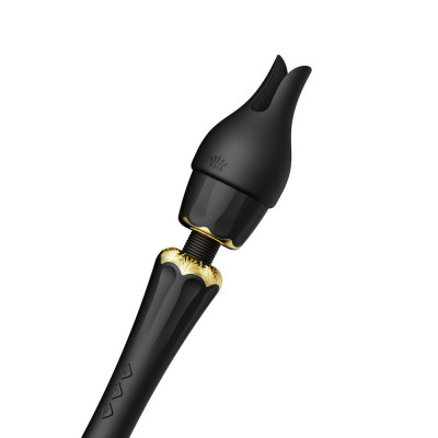 Вибратор микрофон с насадками Zalo Kyro Wand Obsidian Black Вибратор микрофон с насадками Zalo Kyro Wand Obsidian Black
