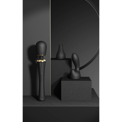 Вибратор микрофон с насадками Zalo Kyro Wand Obsidian Black Вибратор микрофон с насадками Zalo Kyro Wand Obsidian Black
