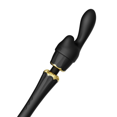 Вибратор микрофон с насадками Zalo Kyro Wand Obsidian Black Вибратор микрофон с насадками Zalo Kyro Wand Obsidian Black
