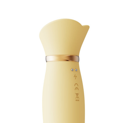 Вибратор с подогревом и вакуумной стимуляцией ZALO ROSE RABBIT YELLOW Вибратор с подогревом и вакуумной стимуляцией ZALO ROSE RABBIT YELLOW