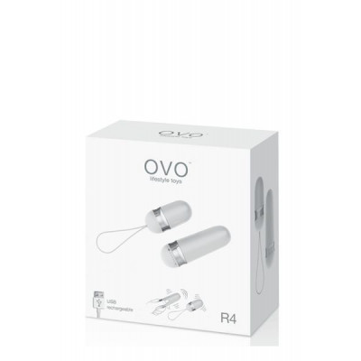 Виброяйцо OVO R4 REMOTE, WHITE/CHROME