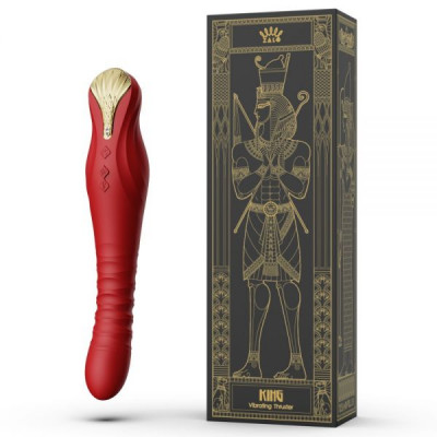 Вибромассажер с фрикциями и управлением со смартфона ZALO KING, Wine Red